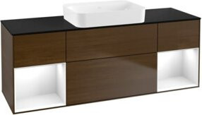 V&B Waschtischunterschrank Finion mit Wandbeleuchtung in Weiß lackiert, B/T/H: 160 x 50,1 x 60,3 cm - Bild 1