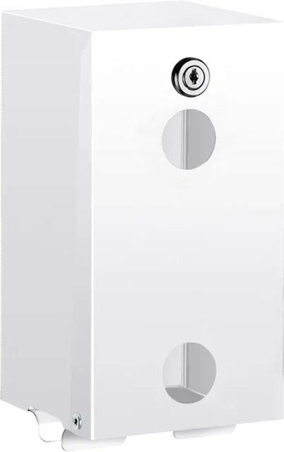 Delabie WC-Papierhalter für 2 Rollen aus Edelstahl in Weiß matt, Wandmontage, B/T/H: 13,0 x 12,0 x 26,0 cm - Bild 1