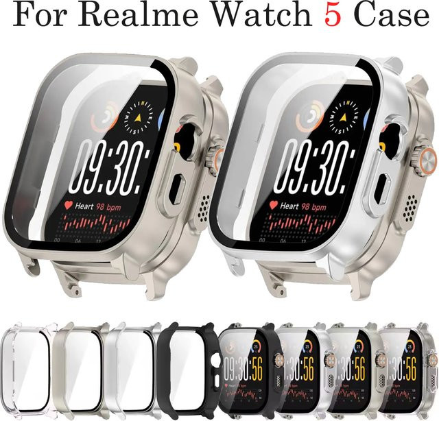 Realme Uhrenzubehör, Glas + Hülle für Realme Watch 5, transparent - Bild 1