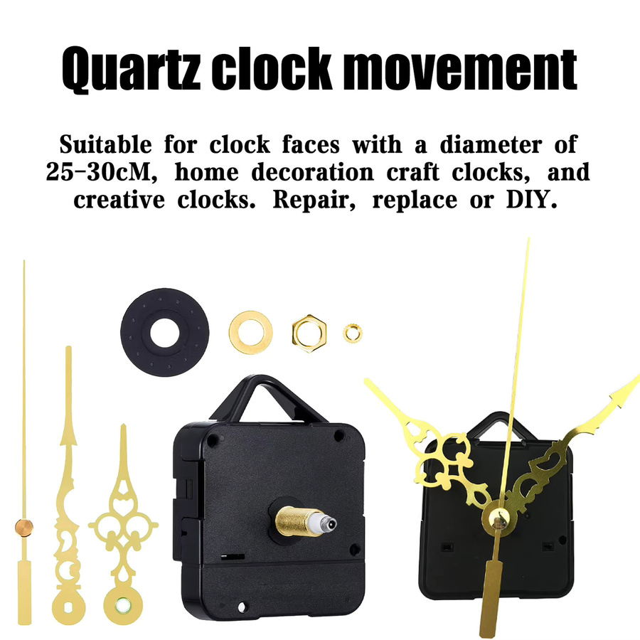 Quarzuhrwerk Ersatzteil, Messing, Schwarz, Unisex - Bild 2
