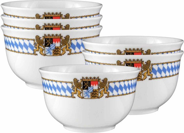 Seltmann Weiden Müslischalen Compact Bayern aus Porzellan, Weiß, 6er Set, Durchmesser: 12,7 cm - Bild 1