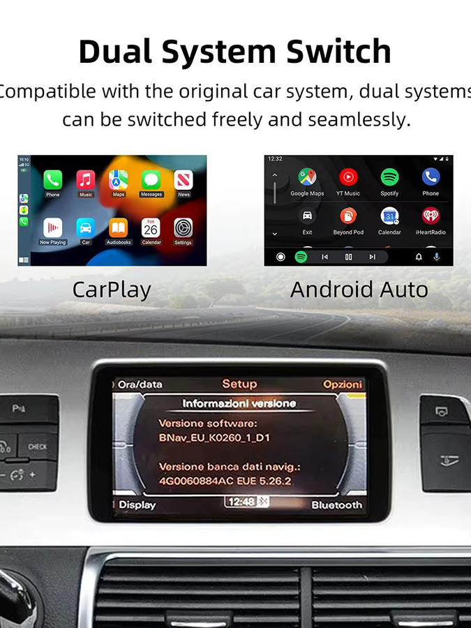 ANYFAR Wireless Carplay und Android Auto Modul für Audi A6 und Q7 mit MirrorLink, AirPlay und Rückfahrkamera Unterstützung in Schwarz - Bild 8