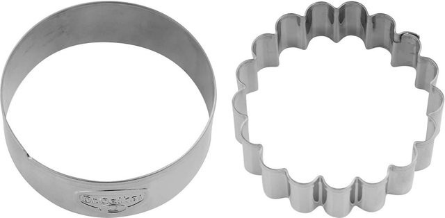 Dr. Oetker Ausstecher Ring White Christmas zum Backen, 2-teilig, Silber/Weiß, Edelstahl, rund - Bild 1