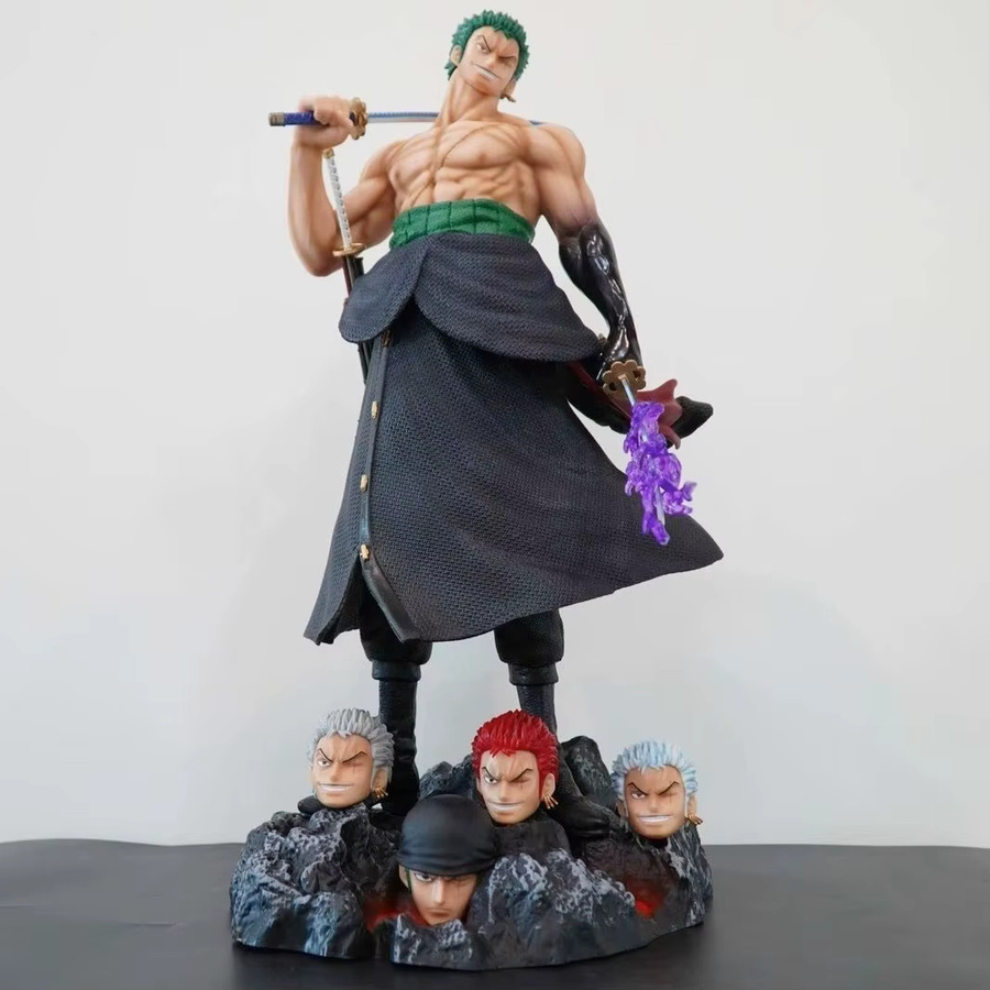 Bandai One Piece Roronoa Zoro Modellstatue, 50cm, mit 5 austauschbaren Köpfen - Bild 2