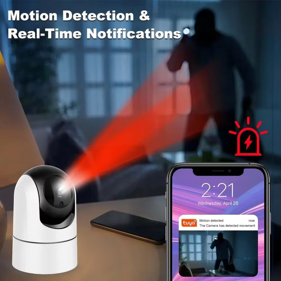 Tuya 5G WiFi IP Kamera Indoor 6MP Drahtlose Überwachungskamera mit Auto Tracking, Baby Monitor und IR Nachtsicht in Weiß - Bild 4