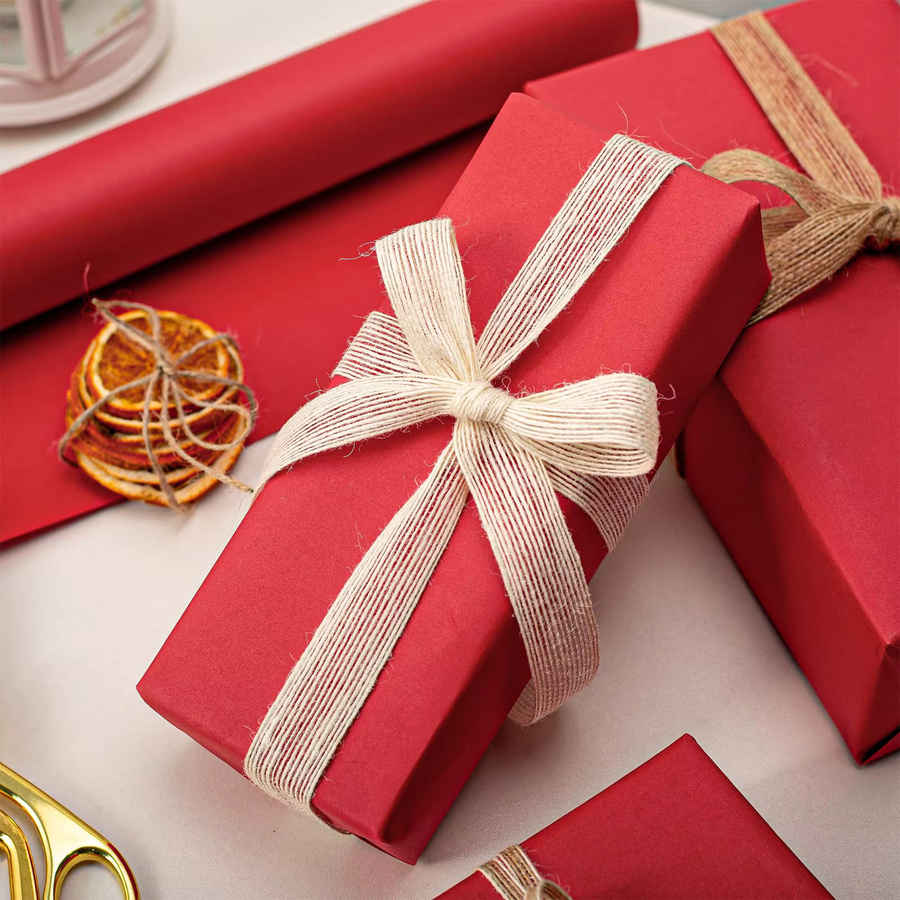 Rote Kraftpapierrolle zum Geschenkverpacken und für Hochzeitsdekorationen, Breite: 30 cm - Bild 4