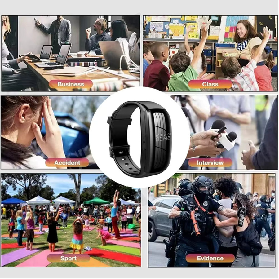 DIXSG Action-Kamera als tragbare Recorder-Uhr mit 1080P HD, Mini-Kamera für Sportvideos und Outdoor-Meetings, Schwarz - Bild 6