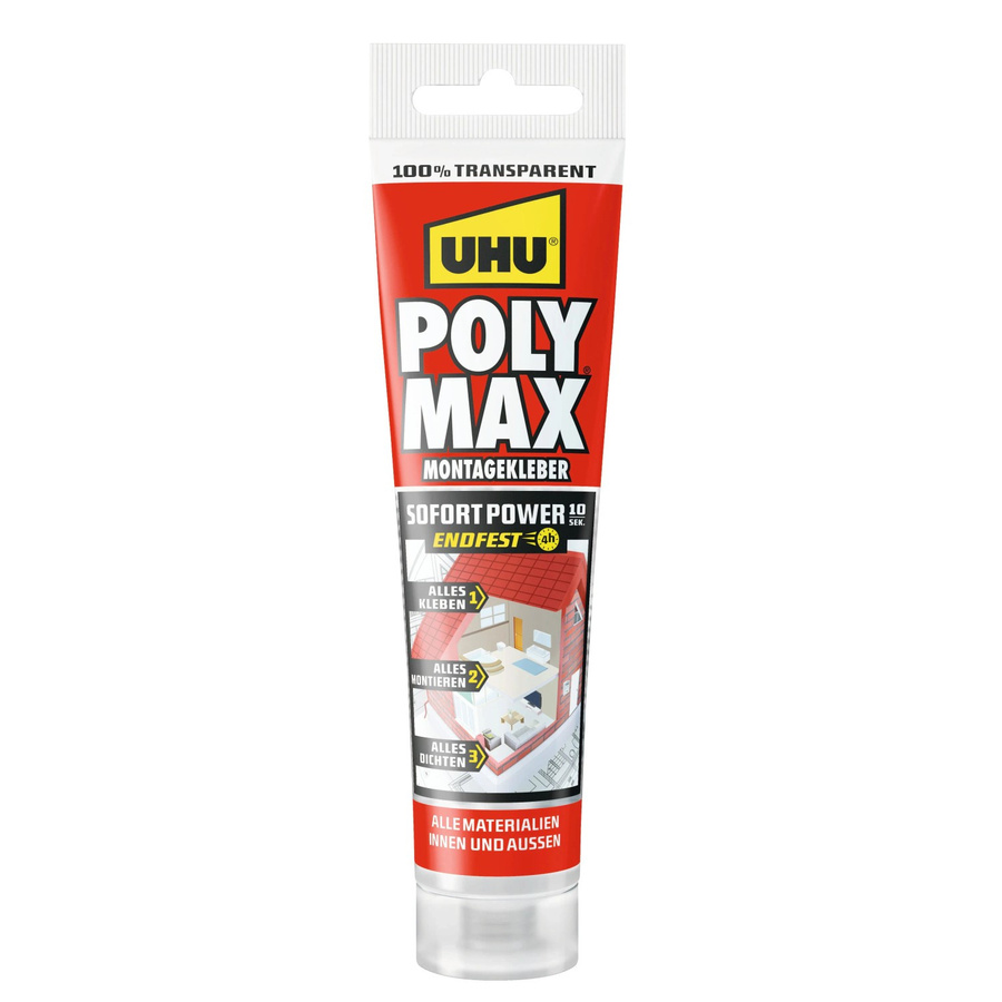 UHU Poly Max Montagekleber MS-Polymer Transparent 115 g - Bild 2