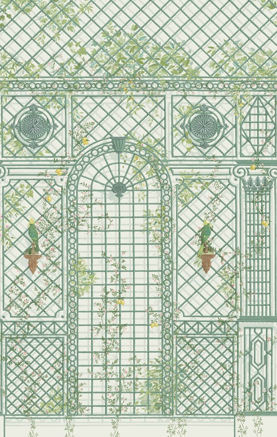Manuel Canovas Mural L'Orangerie - Paon Wandtattoo in Grün und Multicolour, B: 330 cm, H: 70 cm - Bild 1