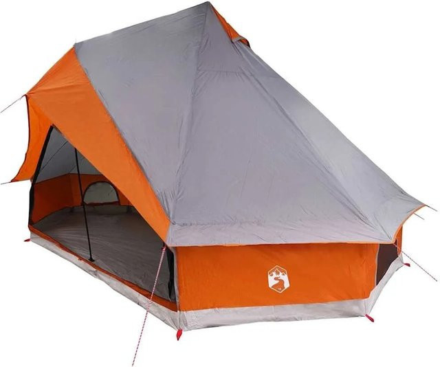 vidaXL Familien-Tipi-Zelt mit Dach in Grau und Orange B/T/H: 400 x 346 x 250 cm - Bild 1