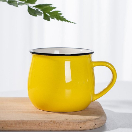 Hejun Kaffeetasse und Teetasse aus Keramik in Gelb, 300/400 ml