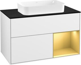 Villeroy & Boch Waschtischunterschrank Finion mit Abdeckplatte, Weiß lackiert, B/T/H: 100 x 50,1 x 60,3 cm - Bild 1