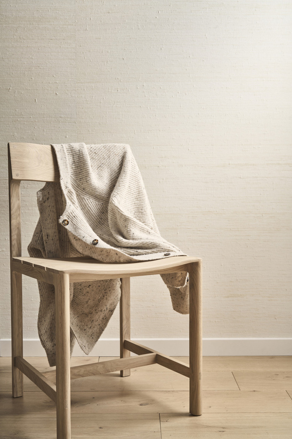 Omexco Tapete Refined Earth PU311 in Weiß und Beige mit abstrakter Textilstruktur und mattem Glamour-Finish - Bild 1