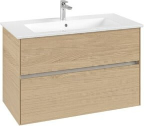 V&B Waschtischunterschrank Collaro in Nordic Oak mit mittiger Waschtischöffnung, B/T/H: 96,1 x 48 x 61 cm - Bild 1