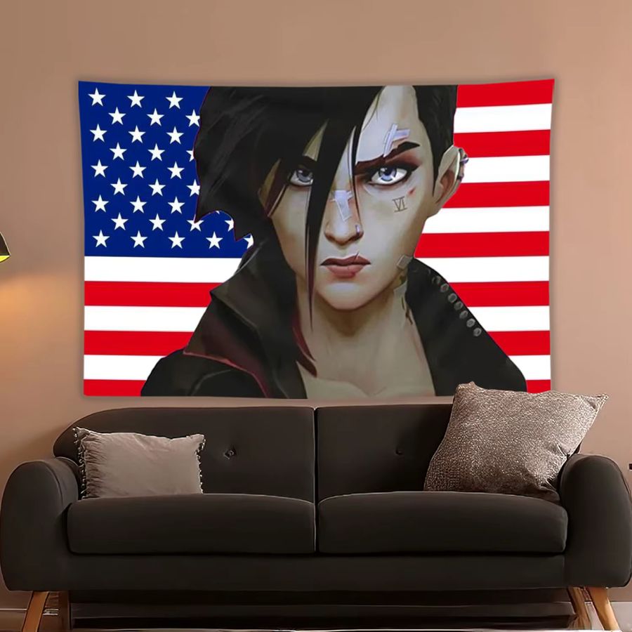 Oshu Wandbehang Pit Fighter Vi Amerikanische Flagge als Wandteppich für Heimdekoration und Outdoor-Festivals - Bild 2