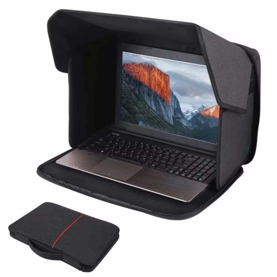 Faltbarer Laptop-Sonnenschutz und Sichtschutzschild in Schwarz für Laptops von 30,5 bis 40,6 cm - Bild 2