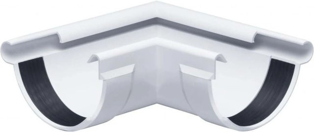Inefa Rinnenwinkel 90 Grad Außeneck NW 125 Halbrund aus PVC in Weiß - Bild 1
