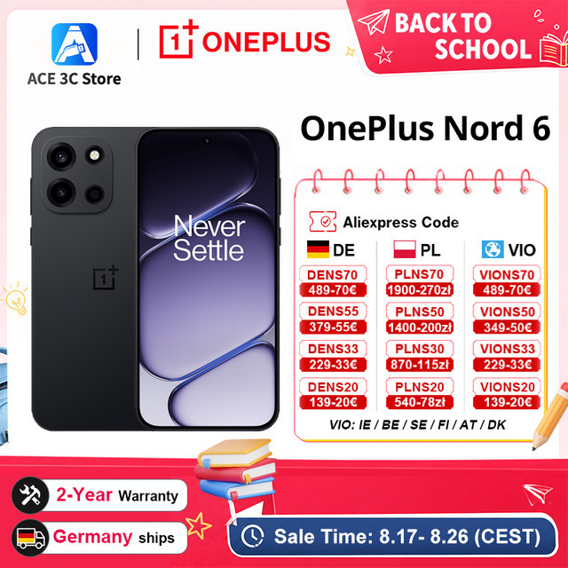 OnePlus Nord 6 5G Smartphone Globale Version mit Snapdragon 8s Gen 4, 165 Hz Display und 7500 mAh Akku - Bild 1