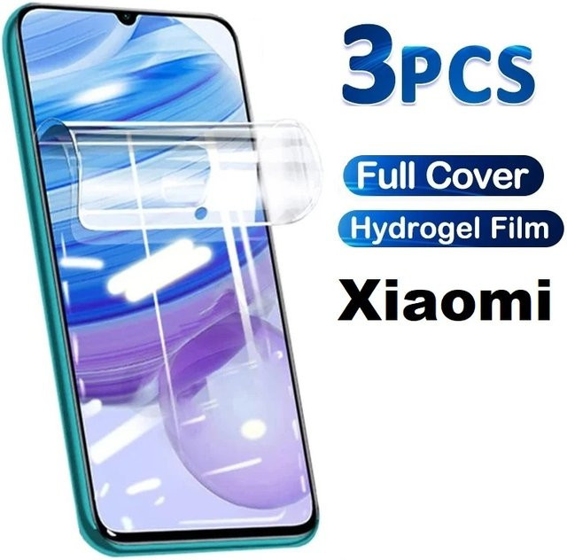 3er Pack Hydrogel Display Schutzfolien für Xiaomi Mi 11 Lite, 12X, Poco C65, F3, F5 Pro, F6, X6, M3, M4, M5, M6, X3, X4, X5 in Transparent - Bild 1
