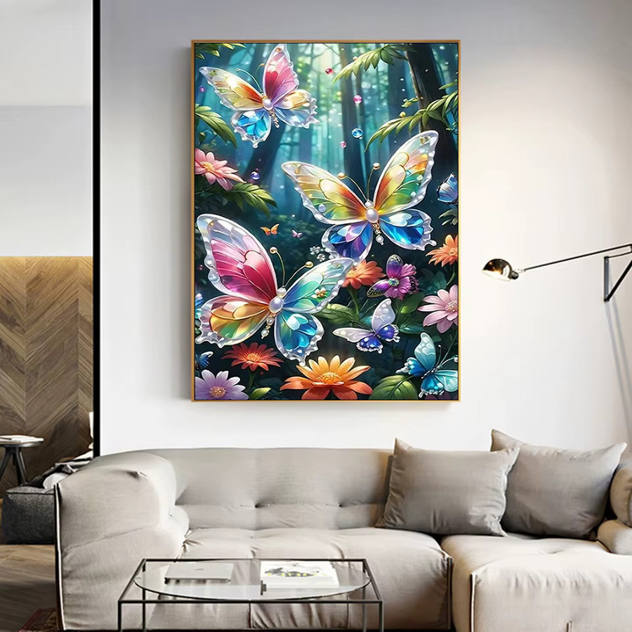 MomoArt Diamant-Stickerei Schmetterling DIY Mosaik-Set in Multicolor, B/H: 40 x 30 cm - Bild 2