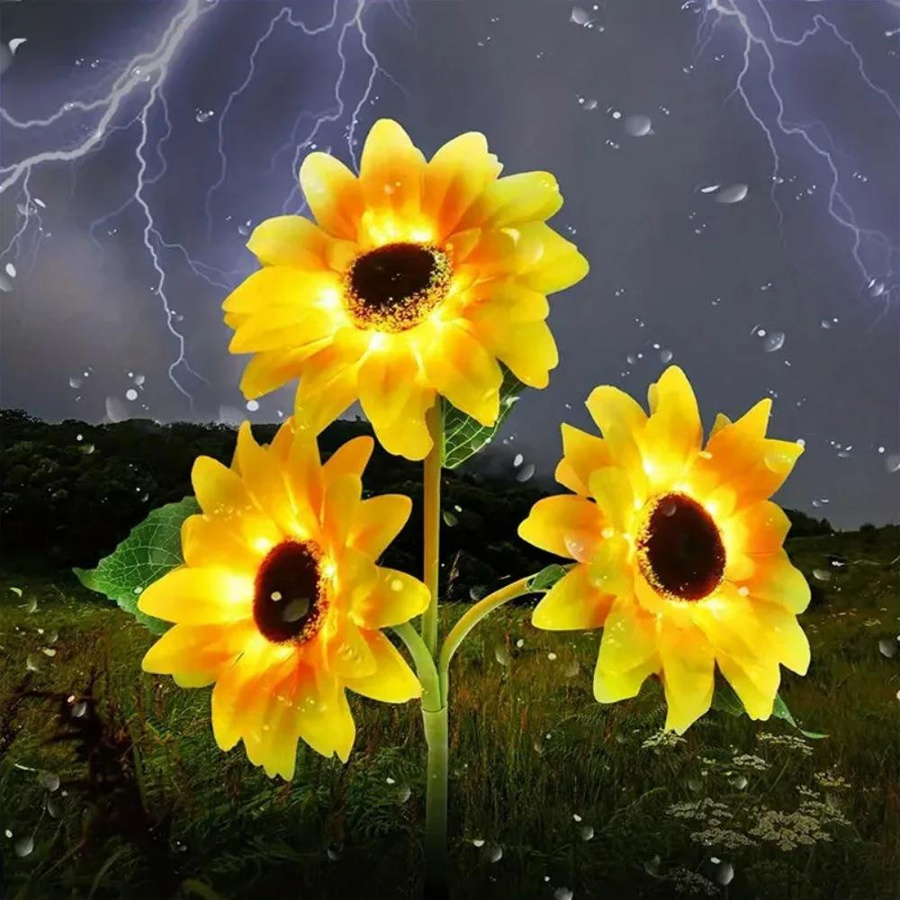 LIUXING Solar Sonnenblumenlicht LED Gartenlampe wasserdicht IP65 für Außenbereich und Landschaftsbau - Bild 9