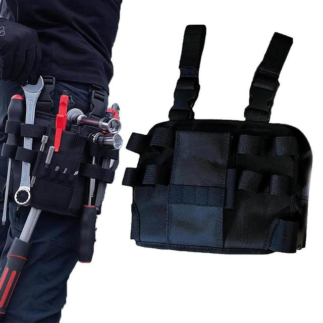 Taktische Elektriker Werkzeugtasche aus Nylon mit Beinband in Schwarz - Bild 1