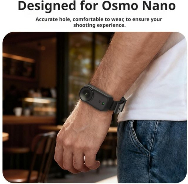 DJI Osmo Nano Multifunktionales Silikon-Handgelenkarmband in Schwarz als verstellbare Schutzhülle und Halterung - Bild 1