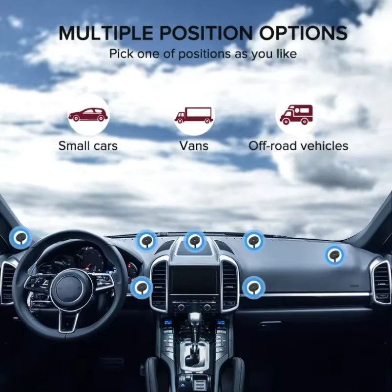 VIKEFON Universal Magnetische Auto Telefonhalterung für MagSafe iPhone und Samsung Xiaomi, 360 Grad drehbar, Dashboard-Halterung, Schwarz - Bild 5