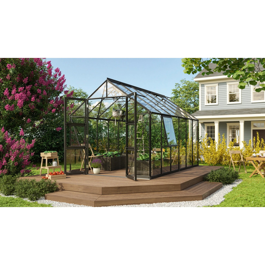 Vitavia Gewächshaus Olymp 9900 Schwarz mit 9,9 m² und Einscheibensicherheitsglas - Bild 4