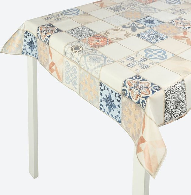 Wachstuchtischdecke NKD mit Grafikdesign in Weiß, wasserabweisend und abwischbar, B/B: 100 x 140 cm - Bild 1