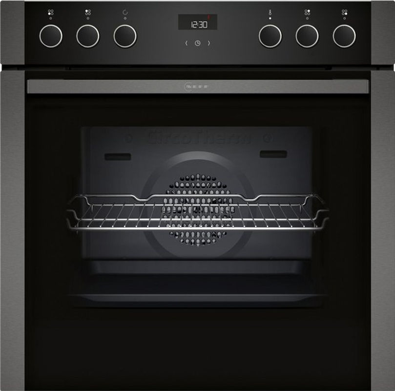 Neff HMK320 Herdset aus Einbaubackofen und Glaskeramikkochfeld in Graphit und Edelstahl - Bild 2