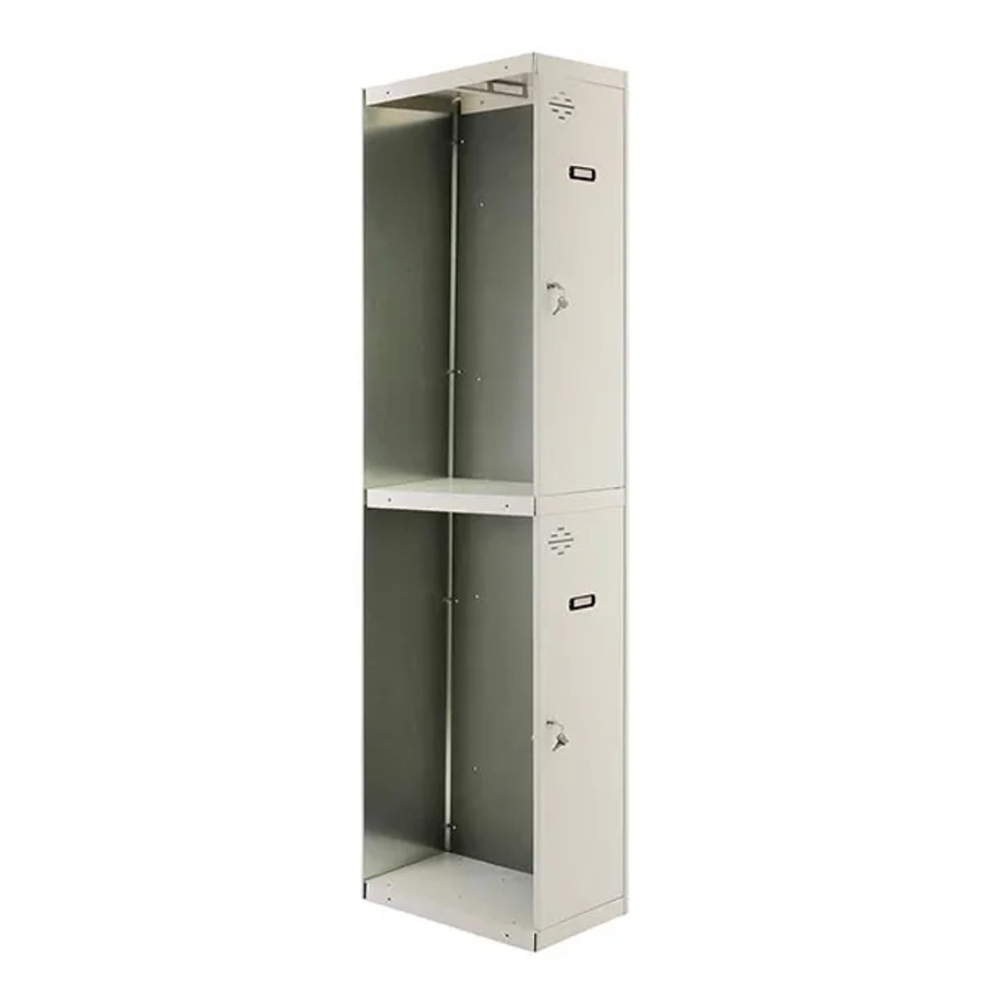 PROREGAL Spind AMEGO Anbaumodul mit 2 Abteilen, Grau, H x B x T: 180 x 40 x 50 cm - Bild 2