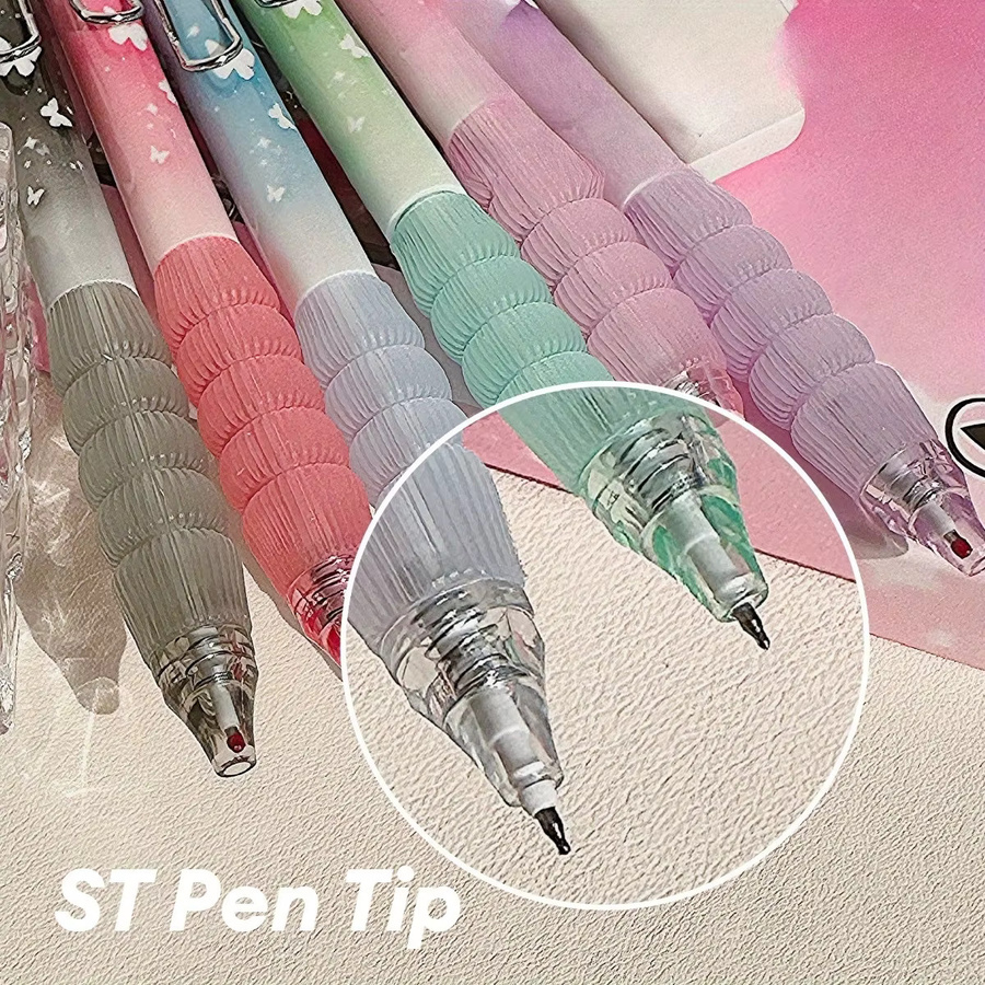 6 Stück Gel-Tintenstifte mit Schmetterlings-Design, 0,5 mm Spitze, schwarze Tinte, bunte Schreibstifte für Schule und Büro - Bild 2