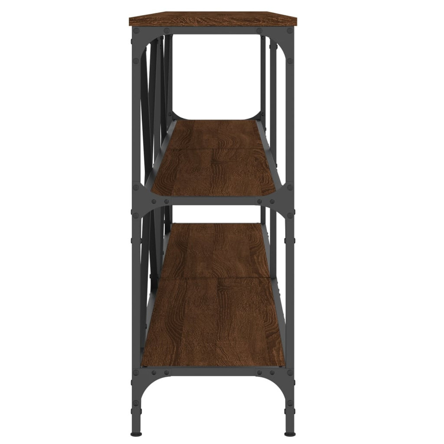 vidaXL Konsolentisch aus Holzwerkstoff und Eisen in Braun, B/T/H: 180 x 30 x 75 cm - Bild 4