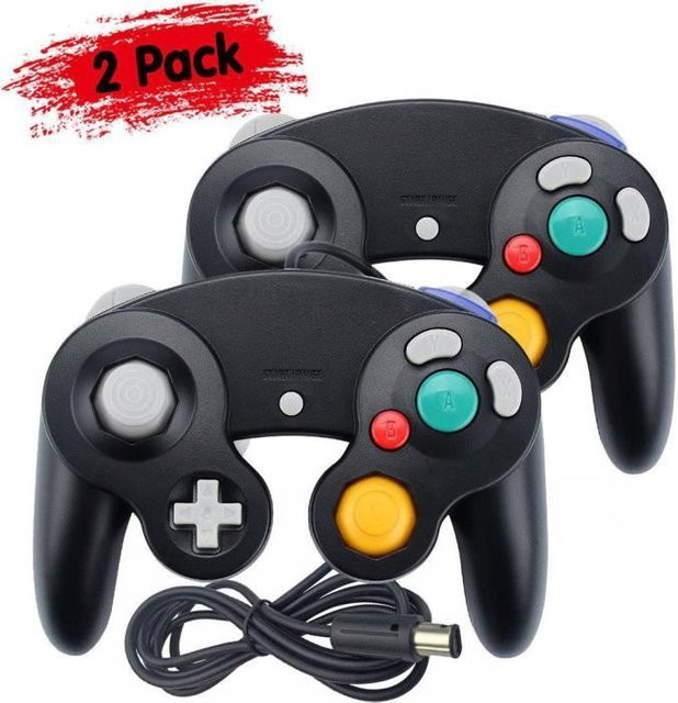 Nintendo Gamecontroller 2er-Set Schwarz Kabelgebunden Kompatibel mit Wii und GameCube - Bild 1