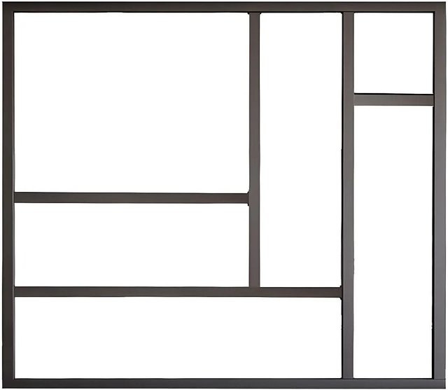 Artena Glaswand in Schwarz aus Glas und Aluminium, Breite: 150 cm - Bild 1