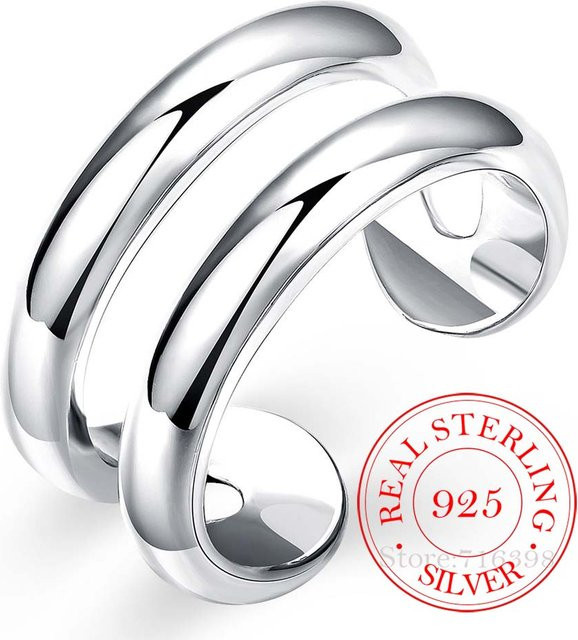 Daumenfingerring 925 Silber, Zirkonia, Vintage, Unisex - Bild 1