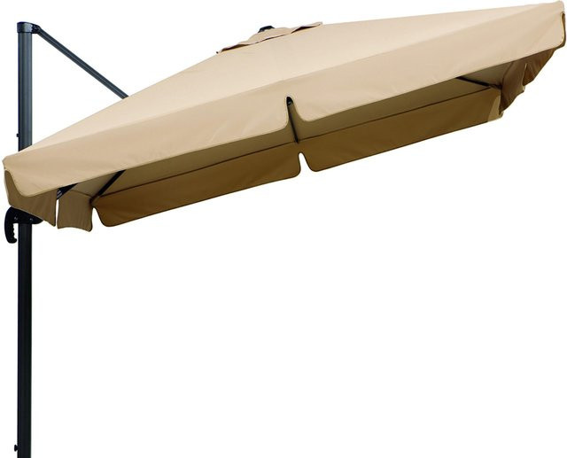 Schneider Rhodos Ampelschirm in Beige mit Aluminiumgestell und Polyesterbespannung, B/B/B: 300 x 300 x 273 cm - Bild 1