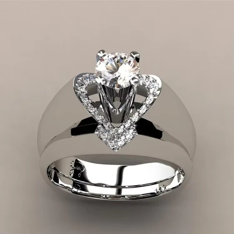 ZSHANSGL Ring Set, 925 Silber, Kristall, Zirkonia, Weiß, Damen - Bild 1