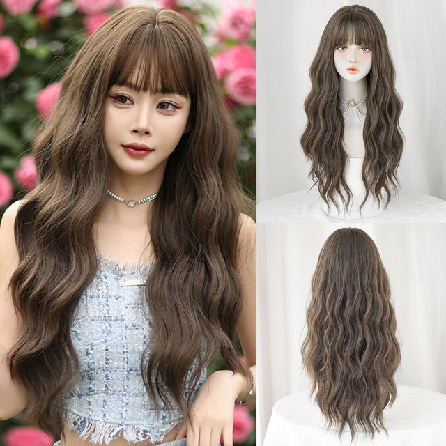 7JHH WIGS Perücke, Lange Wasserwellen, Braun, Damen - Bild 1