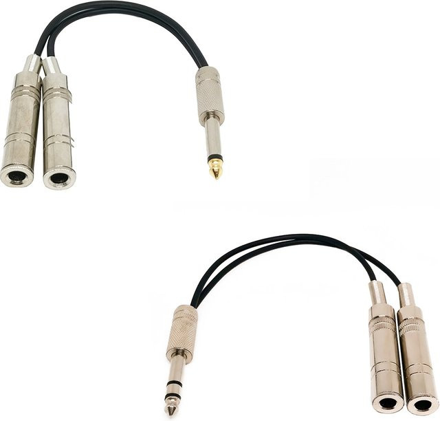BSN Stereo TRS auf Dual 6,35mm Jack Splitterkabel Adapter für Kopfhörer und Lautsprecher - Bild 1