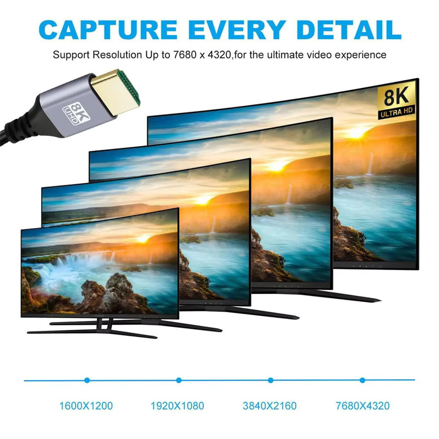 BSN 8K UHD HDMI Kabel mit 90 Grad Winkel für Mini-HD und Micro-HD auf HDMI Anschluss, Länge: 0,5 m oder 1 m - Bild 3