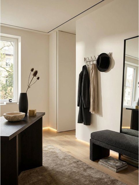 Moderne Wandgarderobe aus Metall von KADIMA DESIGN in Silber, B/H/T: 60 x 19 x 10 cm - Bild 1