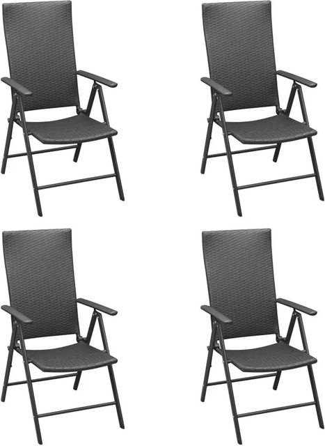 Furnicato Gartenstuhl aus PE-Rattan und Aluminium in Schwarz, B/T/H: 55 x 64 x 105 cm - Bild 1