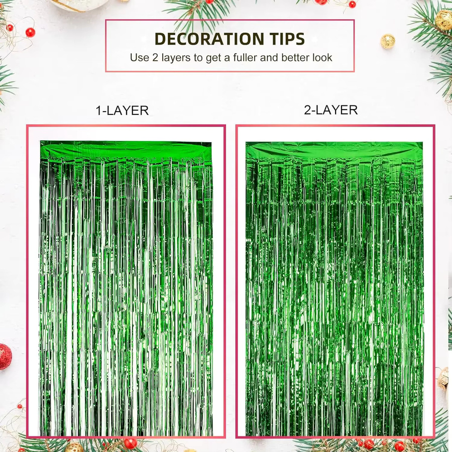 6er Set Folien-Fransenvorhang von youyouhuan in Multicolor, Höhe: 200 cm, ideal als Party-Dekoration für Halloween, Weihnachten, Geburtstage oder Hochzeiten - Bild 2