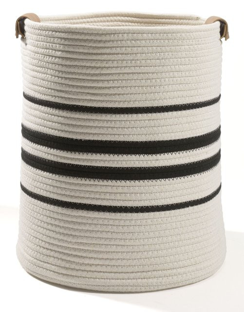 Korb casa NOVA aus Stoff in Schwarz oder Weiß, B/T/H: 27,0 x 25,0 x 25,0 cm - Bild 1