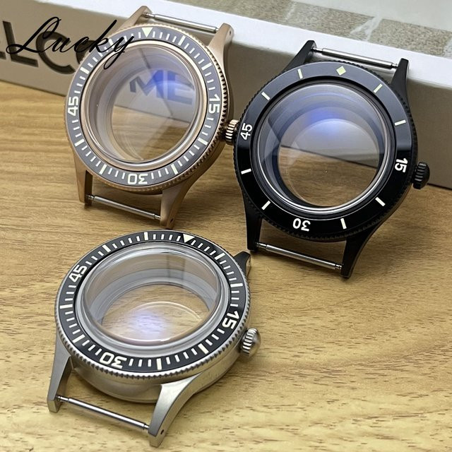 MUZHI Uhrengehäuse Silber Schwarz, Rose, 40 mm, Saphirglas - Bild 1