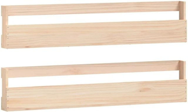 vidaXL Wand-Schuhregale aus Massivholz Kiefer in Natur/Braun, 2er Set, B/H/T: 110 x 9 x 23 cm - Bild 1