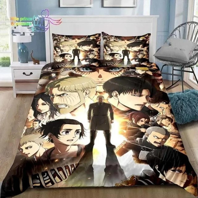 Bettwäscheset Attack on Titan mit Motiv aus Microfaser, Multicolor, B/H: 210 x 210 cm - Bild 1