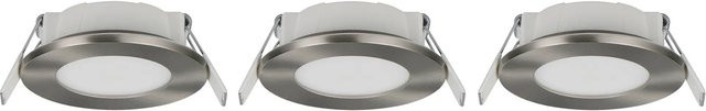 Trio LED-Einbauleuchten Himal Nickel Matt, 3er-Set, rund, dimmbar, IP65, Durchmesser: 8,5 cm - Bild 1